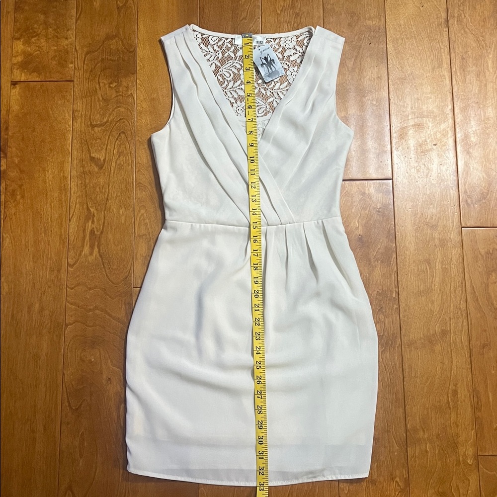 Aniina Cream Lace V-Neck Mini Dress Size Small Wedding Bridal Shower Cocktail - Picture 7 of 14